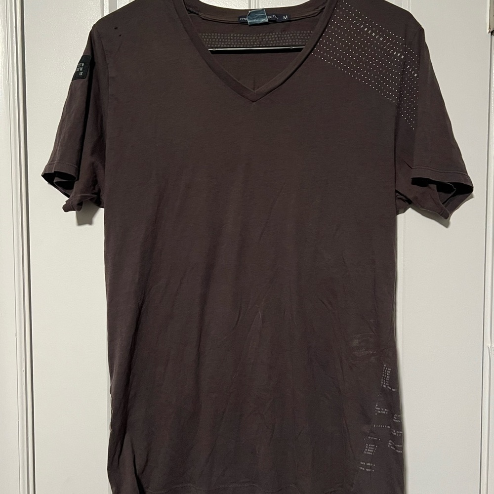 French Connection Dark Brown V-Neck T-Shirt